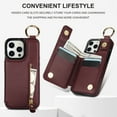 thumbnail image 6 of Cutyskin for iPhone 14 Pro Max Wallet Case【RFID Blocking】 with Card Holder Cash Pocket Zipper Bills Slot, Soft PU Leather Magnetic Back Folio Kickstand, Finger Ring Holder Hook Phone Case, Jujube Red, 6 of 9