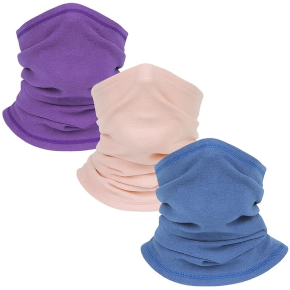 HOMEIORA 3 Pack Neck Warmer Fleece Neck Gaiter Warmer Soft Fleece Face Scarf Mask Windproof for Cold Weather Winter Outdoor Sports