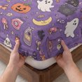 thumbnail image 3 of Twin XL Size Fitted Sheet Set - Purple Halloween 2 Piece Bedding Sets 16" Deep Pocket Fitted Sheet with 1 Pillowcases, Mystical Spook Ghosts Pumpkins Moons Brushed Microfiber Hotel Luxury Bed Sheets, 3 of 9