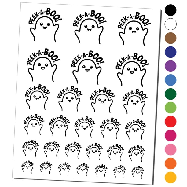 Halloween Peek A Boo Peeking Ghost Water Resistant Temporary Tattoo Set ...