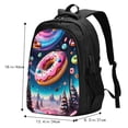 thumbnail image 4 of Yiaed Starry Sky Pine Tree Donut Print Laptop Backpack,Business Travel Durable Laptops Backpack with USB Charging Port,Water Resistant College Computer Bag, 4 of 5