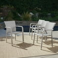 thumbnail image 4 of Christopher Knight Home Dover Outdoor Wicker Armed Lightweight Stacking Chairs (Set of 4) by  Brown, 4 of 5