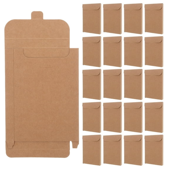 AURARMLET 50PCS Small Cardboard Storage Boxes Light Brown Minimalist Design for Greeting Cards and Small Items
