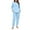 Women Pajama Set-A04 Blue, variant on Mifsaly Fleece Pajama Sets for Women 2 Piece Warm Pjs Matching Outfits Raglan Long Sleeve Crewneck Cozy Sleepwear Soft Soild Color Nightwear Thermal High Waist Pants with Pockets Casual Homewear