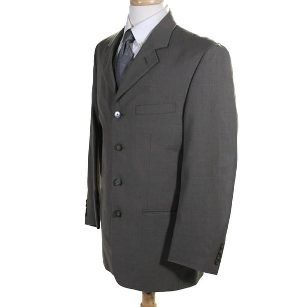 Pre-owned|Pierre Cardin Mens Brown Wool Four Button Long Sleeve