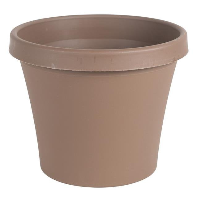 Chocolate Brown Gala Tall Round 26.4 Litre Large Plant Pot Outdoor Garden Planter