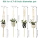 thumbnail image 2 of Juego de 4 colgadores de macramé para plantas, decoración bohemia para el hogar, cuerda de algodón hecha a mano, 4 ganchos para colgar incluidos, diseño flexible para varias formas de macetas, anillo, 2 of 8