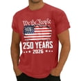 thumbnail image 4 of 250 Years American Celebration Tee Men's Retro National Flag Printed Short Sleeve Patriotic Holiday Top Red 3XL, 4 of 4