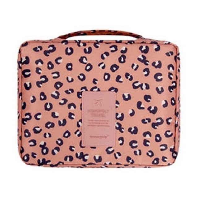 Bolsa de cosméticos de tela Oxford para mujer, bolsa de aseo impermeable de gran capacidad, multiusos, bolsa de almacenamiento portátil de doble capa para viajes