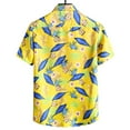 thumbnail image 4 of Floenr Mens T Shirts,Men Hawaiian Short Sleeve Beach Stand-up Collar Shirt Printed Summer Casual Button Down Shirts, 4 of 4