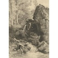 thumbnail image 2 of Myles Birket Foster 18x24 Black Ornate Framed Double Matted Museum Art Print Titled: An Old English Mill, 2 of 5