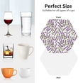 thumbnail image 6 of Vsdgher Lavender Flowers Leather Coasters for Drinks, Durable Drink Coasters 4 Set for Tabletop Protection, Luxurious Home Décor and Housewarming Gift ( {designName})Hexagon, 6 of 6