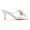 White, variant on XYD Women Open Square Toe Colorful Butterfly Slide Sandals Slip on Mid Thin Heel Mules Chic Summer Beach Shoes Size 7 Black