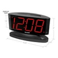 Sharp LED Digital Alarm Clock, Swivel Base, Black Case, Red Display