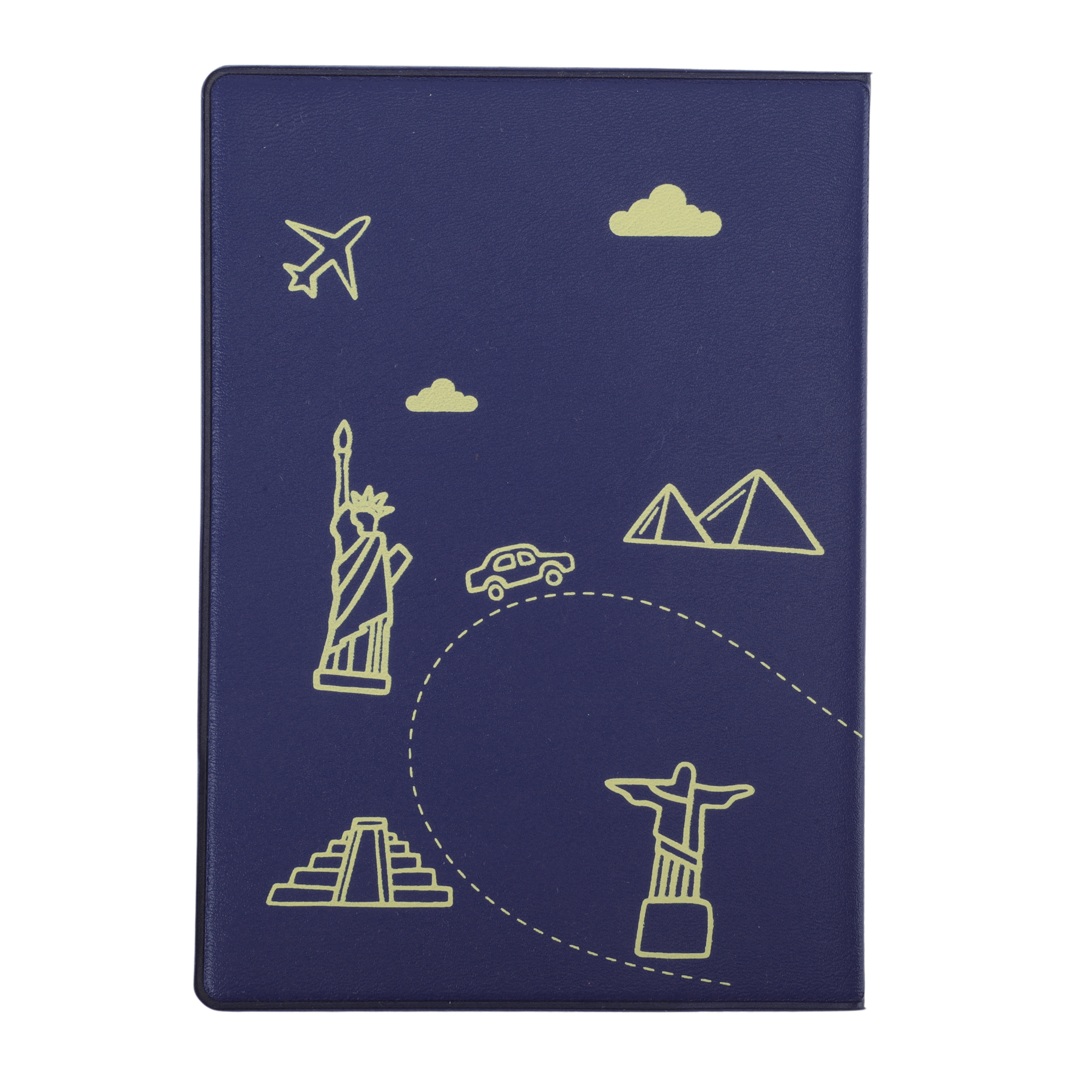 Unique Bargains Simple Durable Heart Airplane Passport Holder Forest 1 Pc Blue