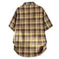 thumbnail image 4 of Plaid Shirts for Men Short Sleeve, Button Down Shirt Casual Tops, Yellow, 4 of 4