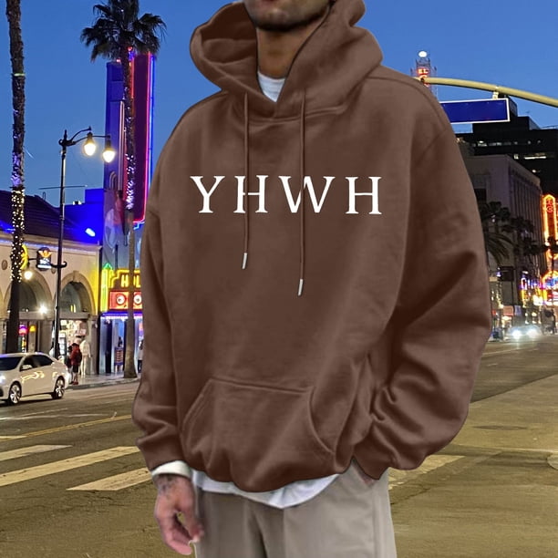 MHFRRA Sudadera con Capucha de Temática Cómoda para Un Jersey Informal, Ropa de Calle Suave, Ajuste Relajado, Suéter de Cuello Redondo con Diseño de Capucha Marrón