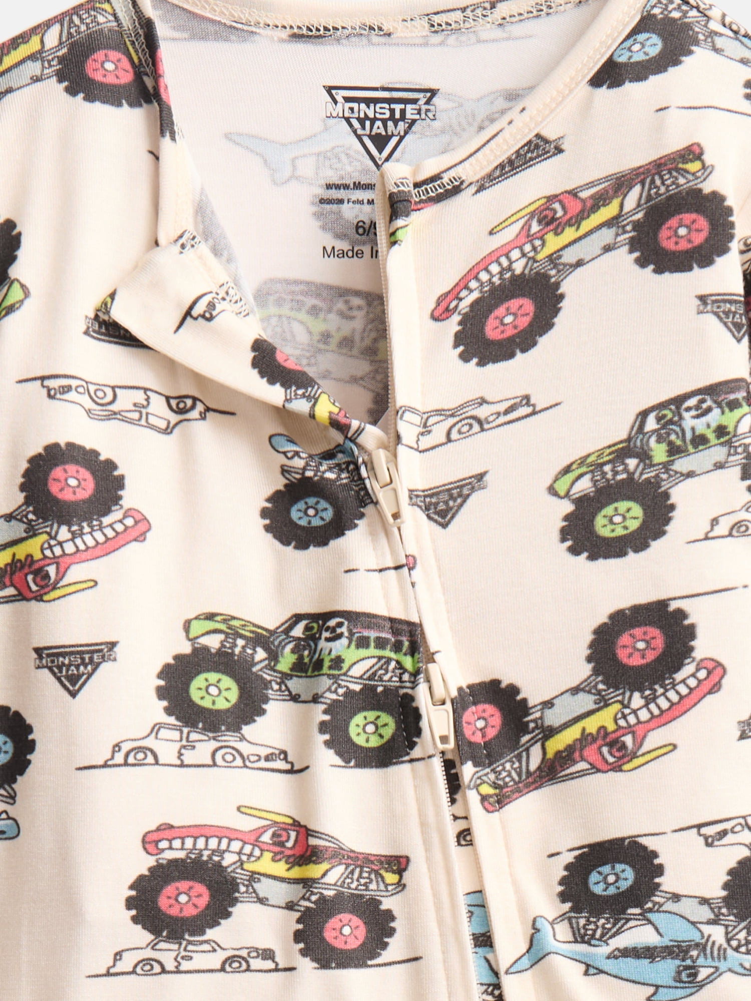 Monster Jam Baby Boys Sleep & Play Footed Pajamas, One Piece, Sizes NB-6/9M