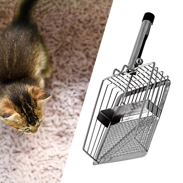Colador de Pala de Metal perfecl para Arena de Gatos Mango de Acero