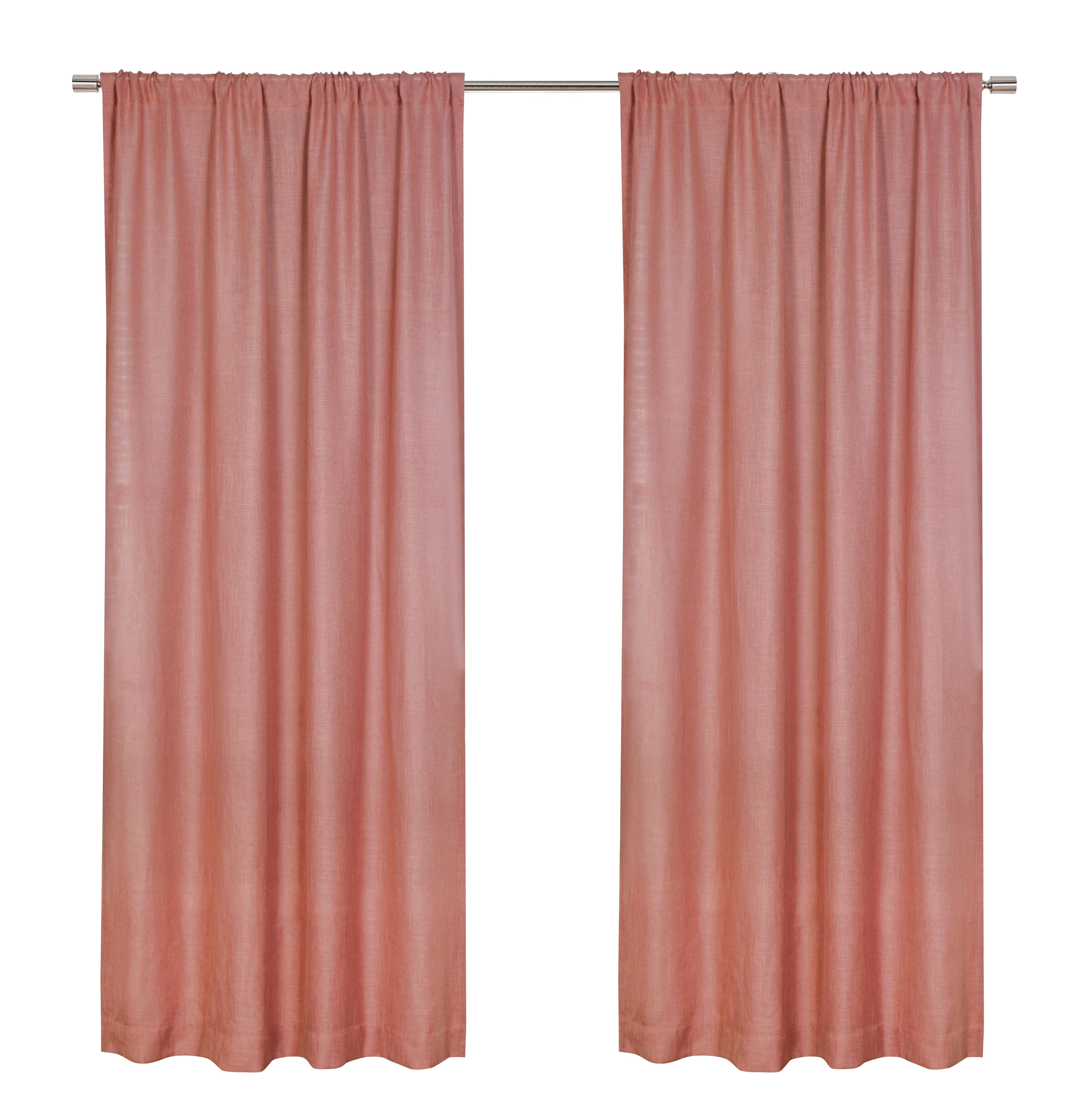 Better Homes & Gardens Linen Blend Light Filtering Rod Pocket Curtain Panel, Single Panel, Old Rose, 50 in W x 63 in L
