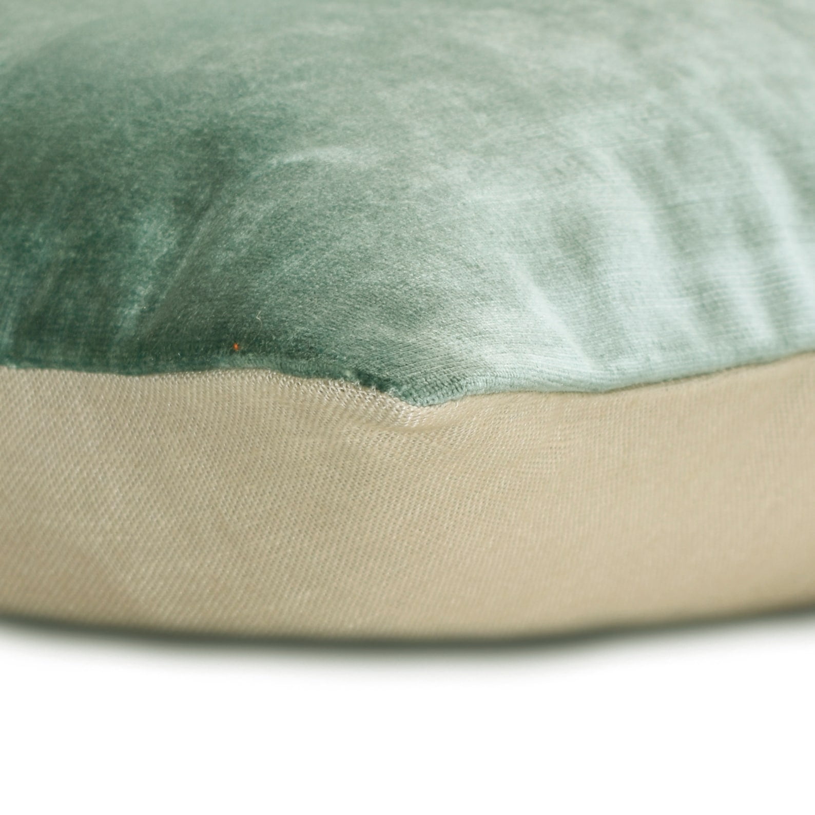 Decorative Aqua Blue 12"x20" (30x50 cm) Lumbar Pillow Cover, Velvet & Linen Solid Color Block Oblong Pillow, Patchwork Pattern Modern Style - Velutinous Aqua
