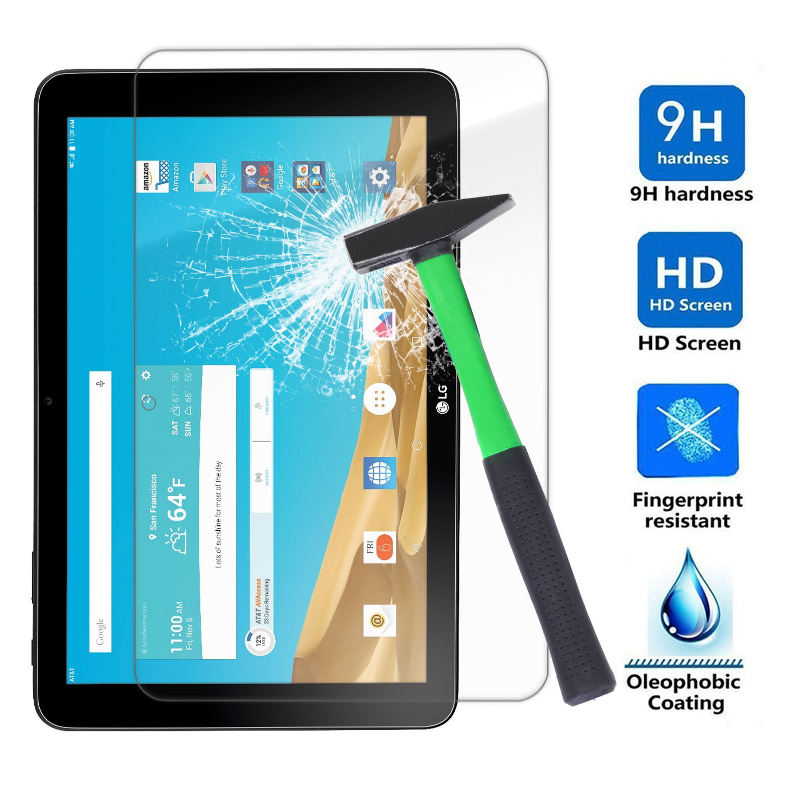 Tempered Glass Screen Protector Film For LG G Pad 2 10.1/G Pad X 10.1 inch V930 
