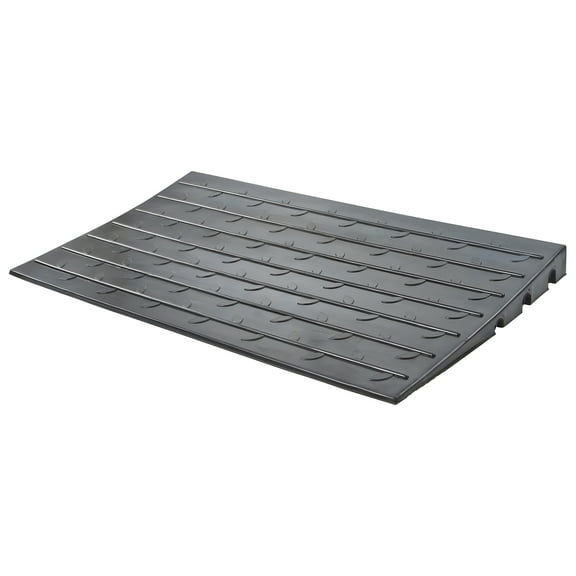 Silver Spring 2.5" Maximum Riser, Rubber 3 Channel Threshold Ramp, Black