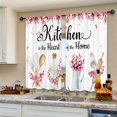 thumbnail image 4 of Burgundy Eucalyptus Leaves Kitchen Curtains Small Short Leaf Plants Rustic Country Botanical Rod Pocket Nature Plant Cute Bedroom Living Room Treatment Fabric 2 Panels 27.5Wx39H Inch, 4 of 6