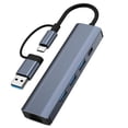 thumbnail image 1 of Adaptador USB C Multipuerto Perfke Estación de Acoplamiento Adaptador LAN Gigabit Ethernet de Aluminio, 1 of 9