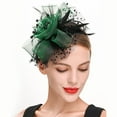thumbnail image 5 of Bunenne Fascinators Hats for Women Tea Party Womens Derby Hats 2025 Hat for Women Wedding Flower Mesh Feathers Hair Clip Tea Party Headband Church Hats for Women Tea Party Hats for Women Army Green, 5 of 5
