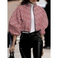 thumbnail image 3 of RWJDXD Vestes pour Femmes Imprimé Manteau Fermeture Éclair Tenue 2024 Printemps Automne Mode Court Mince Vestes pour Femme Rue Dame Manteaux Décontractés Hauts, 3 of 5