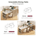 thumbnail image 3 of DTTRA 82.6" Kitchen Island with Extendable Table & Power Outlet, Double-Side Storage, Natural, 3 of 10
