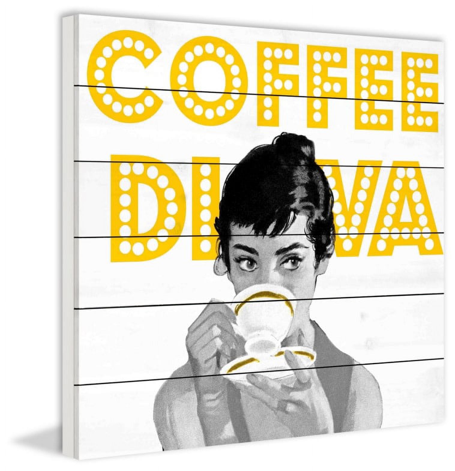 Marmont Hill "Coffee Diva" Painting Print on White Wood