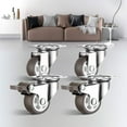 thumbnail image 4 of Ruedas giratorias Apuakthei con freno, ruedas de goma para muebles de 25 mm con capacidad de 44 kg, ruedas para muebles, ruedas industriales, 2 con frenos + 2 sin frenos, color gris, 4 of 5
