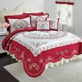 thumbnail image 2 of Brylanehome Ava Embroidered Panel Set With Tiebacks, Red Quilt, 2 of 2