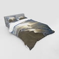 thumbnail image 3 of Ambesonne Beach Bedding Set 3 Pcs, Sailing Shipt Sunset, Twin, Blue Beige White, 3 of 3