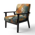 thumbnail image 3 of Designart "Earthy Euphony Hardedge Art wall decor VI" Multi-Color Abstract Upholstered Accent Chair - Modern Arm Chair For Bedroom, 3 of 7