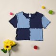 thumbnail image 2 of Junlike Cute Summer Tops for Teen Girls Colorblock Short Sleeve Tshirt, 2 of 9