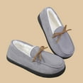 thumbnail image 6 of FRSASU Women's Moccasin Slippers Warm Lined Lace-Up Cozy Bow Indoor & Outdoor Loafers Shoes for Women Gray, 6 of 7