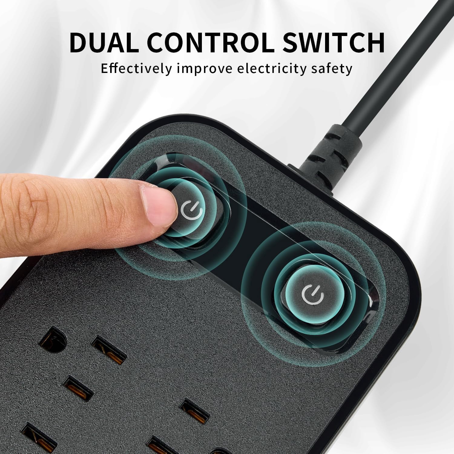 Power Strip with Surge Protection, Plug 12 Outlet Surge Protector Extender with 2 USB & USB-C Port, Flat Plug Extension Cord, Outlet Extender for Living Room, Bedroom, Travel, College, Dorm
