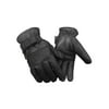 Redline Men's Gel Padded Full-Finger Leather Motorcycle Gloves, Black G-056 (L)