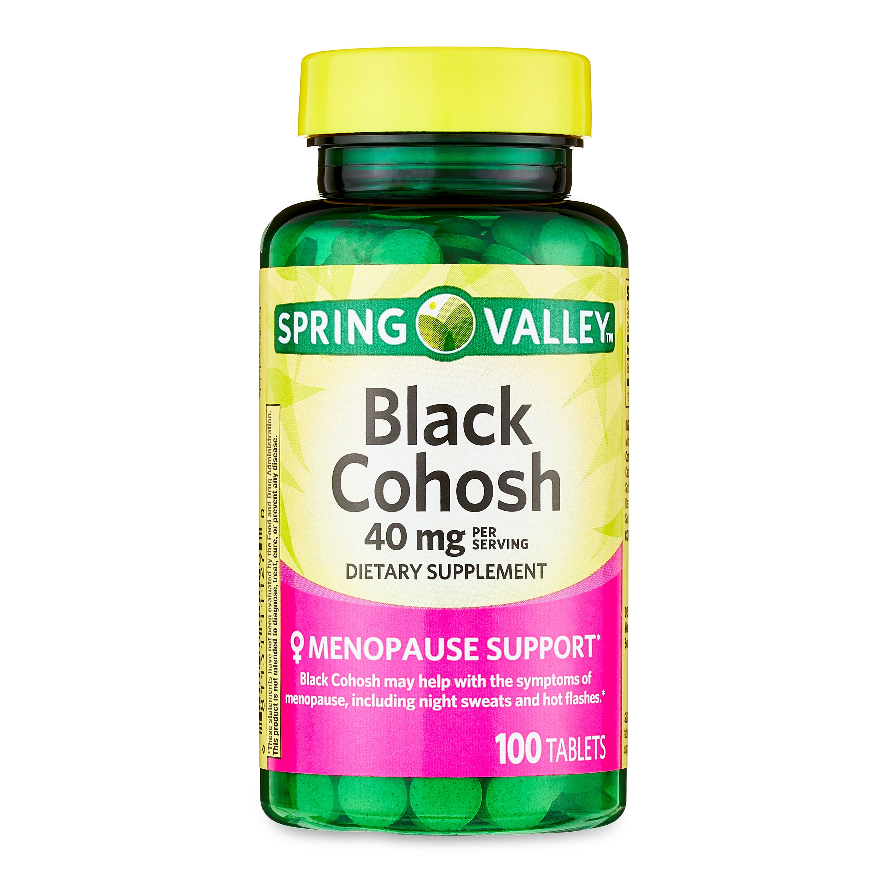Spring Valley Black Cohosh Tablets Dietary Supplement, 40 mg, 100 Count