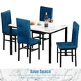 thumbnail image 6 of Kitchen Table and 4 Chairs Set, Metal Kitchen Table Sets Faux Marble Rectangular Breakfast Table w/Metal Legs & Black Finish Frame, Dining Table Sets for an Apartment Breakfast, SS1308, 6 of 10