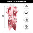 thumbnail image 6 of HELLHERO Canadian Maple Leaf Stripe Kimono Cover Up - Lightweight Breathable Beachwear for Summer Vacation, Pool & Resort - Women's Loose Fit Swimsuit Coverup, 6 of 6