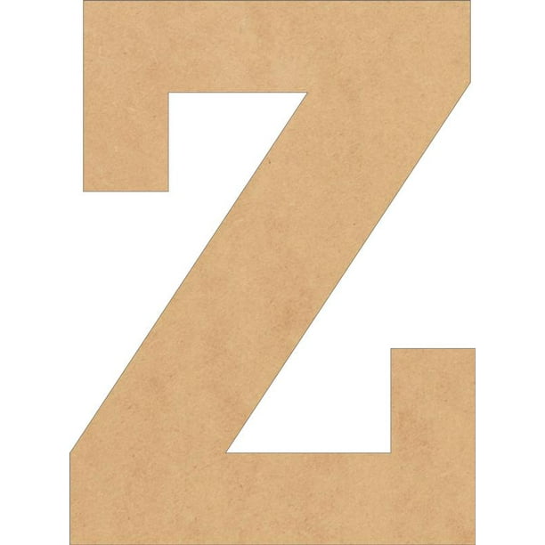 Wood Letters MDF, Unfinished 5'' Tall Rockwell Z, Wooden Craft Letter