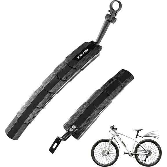 ROCKBROS Bike Fender Set Front and Rear Mud Guard Retractable for Mountain Road Bike Adjustable Bike Mudguard Mudflap Cycling Splash Guards Clip-on Bike Fenders