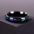 thumbnail image 3 of THREE KEYS JEWELRY Mens Womens Tungsten Rings 8mm 4mm Galaxy Series Created-opal Inlay Wedding Bands, 3 of 7