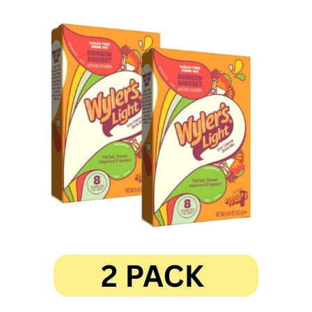 Sugar-Free Rainbow Sherbet Drink Mix, 8-Count 2 Pack – Low-Calorie Hydration with Orange, Raspberry & Lime Flavor – Easy to Mix & On-the-Go