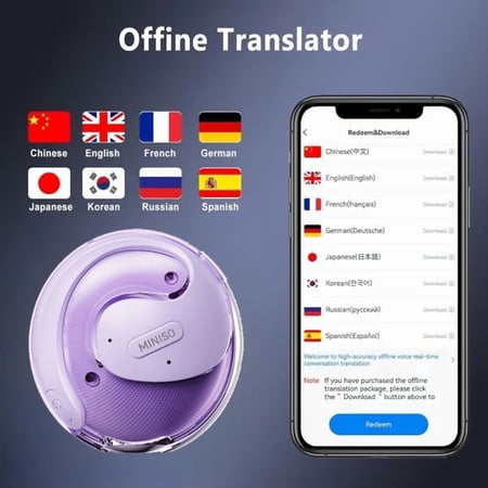【並行輸入品】 MINISO X15PRO AI翻訳イヤホン リアルタイム、3-in-1 AI言語翻訳機、134言語用翻訳イヤホン アプリ付き、オープンイヤー翻訳ヘッドフォン 学習、