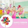 thumbnail image 4 of 4m niños bailando gimnasia banda de seda varitas gradiente de Color rítmico artístico Ballet girando bandas de seda para niños baile artístico, 4 of 9